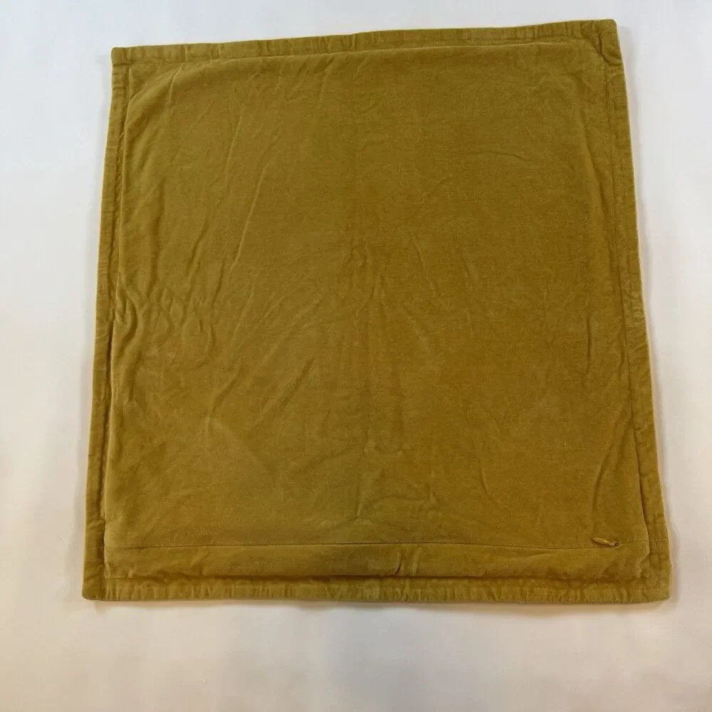 West Elm Pillow Cover Gold Bronze Button Accent 20x20 Modern Boho Square Throw